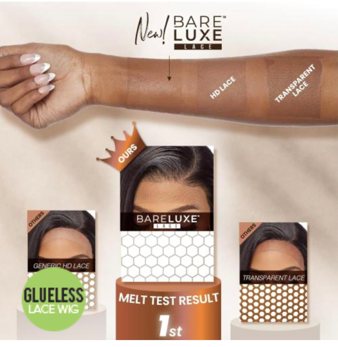 Perruque sensationnel HD lace frontal sans colle bareLace 13X6 unité 1
